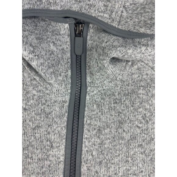 Lululemon Fleece and Thank You Pullover Hoodie Sweater Heathered White Gray 6 - Picture 5 of 7